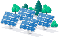 太陽光発電のイメージ画像：ソーラーパネル